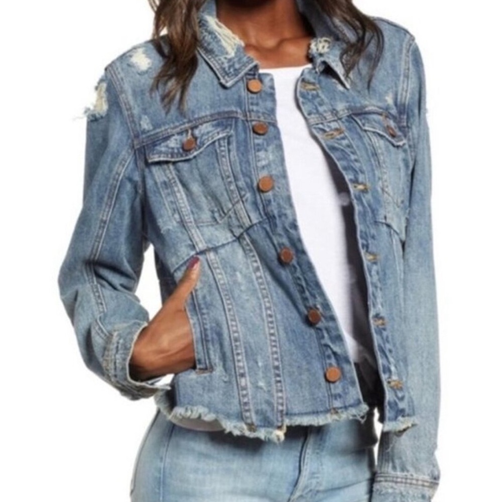 Blank NYC | NWOT - Distressed Raw Hem Denim Jacket - Size M